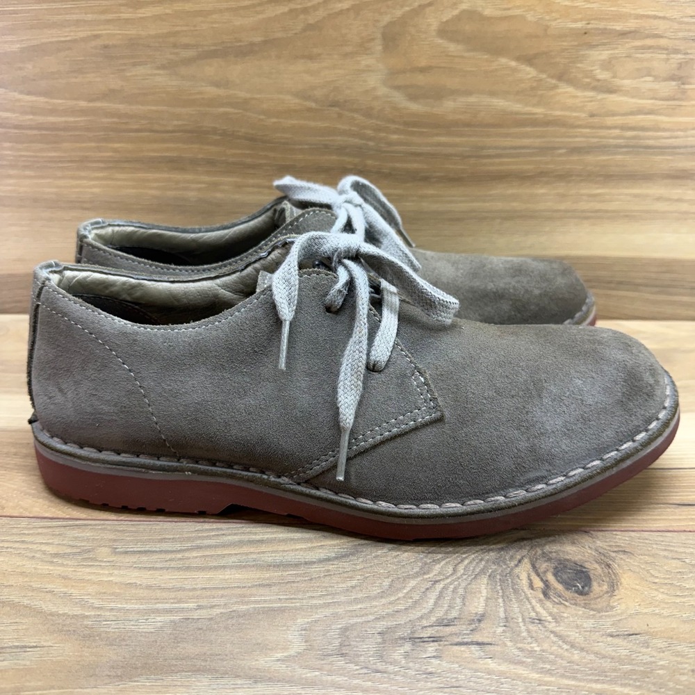 LL BEAN Buck Oxfords Mens 8.5 M Taupe Suede Low Top Desert Casual Shoes